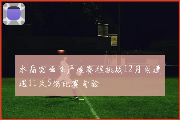 水晶宫面临严峻赛程挑战12月或遭遇11天5场比赛考验